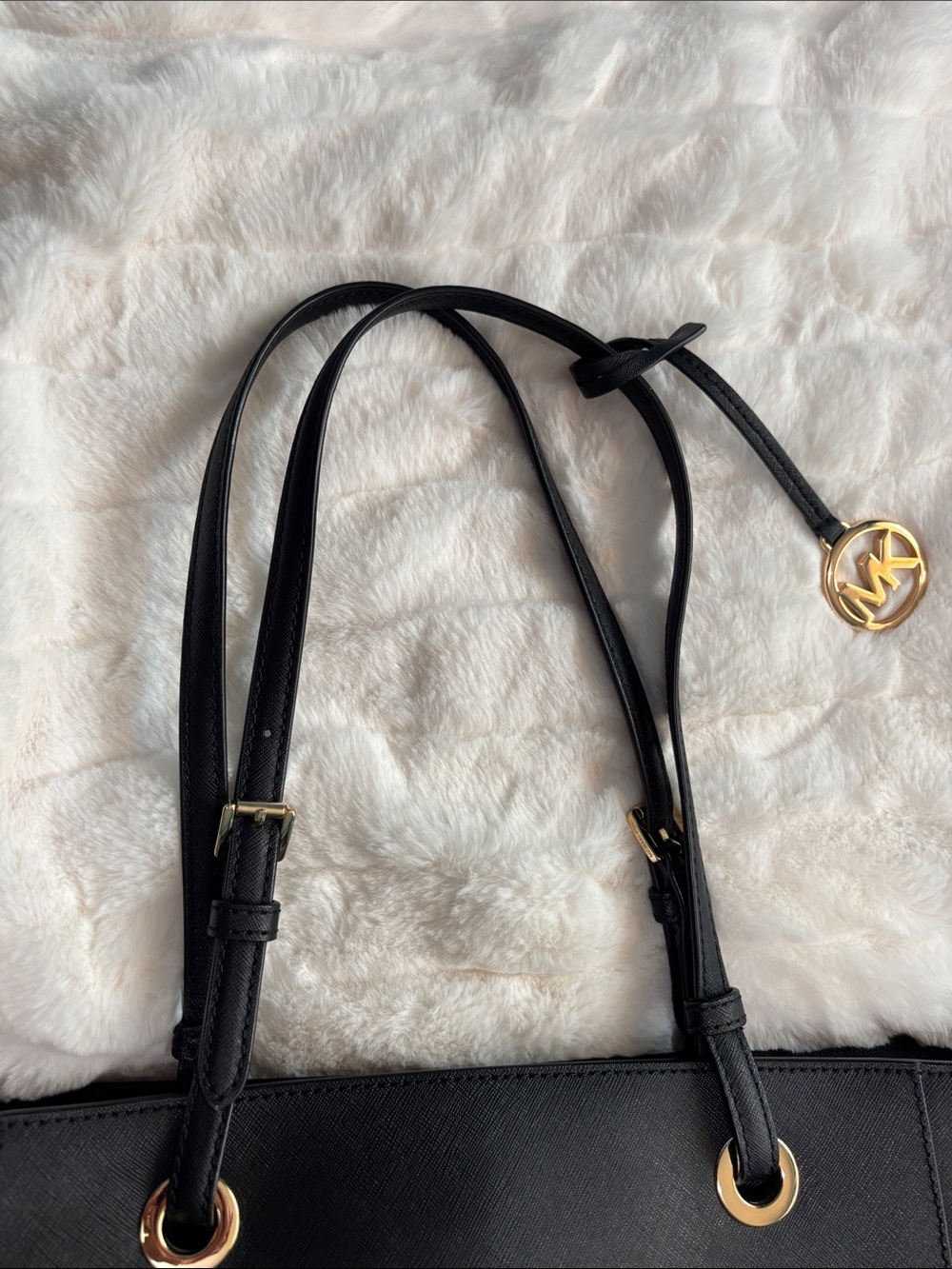 Michael Kors Black Saffiano Tote with Gold Hardware - Picture 10 of 12
